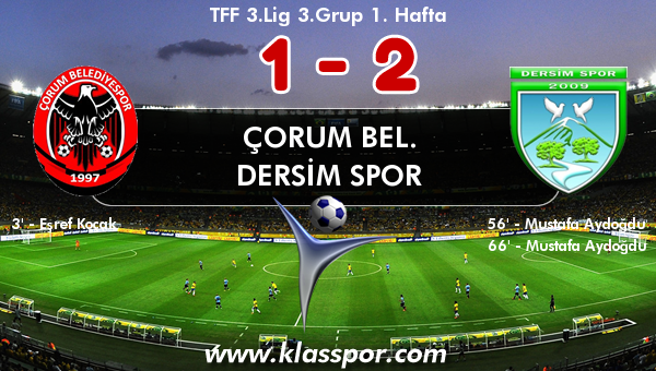 Çorum Bel. 1 - Dersim Spor 2