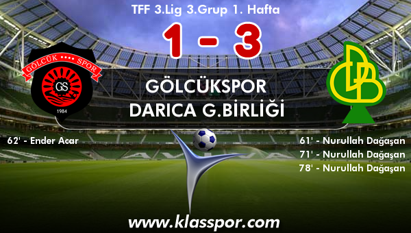 Gölcükspor 1 - Darıca G.Birliği 3