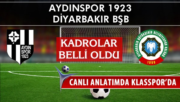 İşte Aydınspor 1923 - Amedspor maçında ilk 11'ler