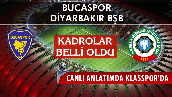 Bucaspor - Amedspor sahaya hangi kadro ile çıkıyor?