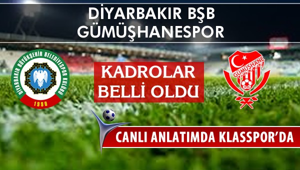 İşte Amedspor - Gümüşhanespor maçında ilk 11'ler