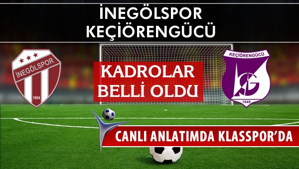 İşte İnegölspor - Keçiörengücü maçında ilk 11'ler