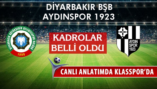 İşte Amedspor - Aydınspor 1923 maçında ilk 11'ler