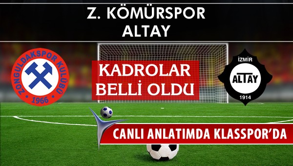 İşte Z. Kömürspor - Altay maçında ilk 11'ler