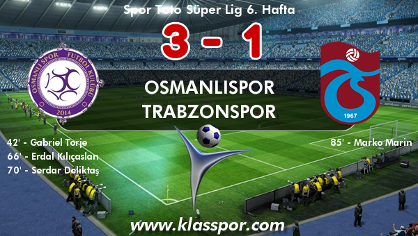 Osmanlıspor 3 - Trabzonspor 1