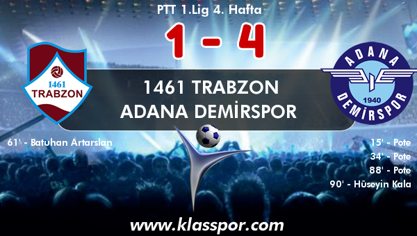 1461 Trabzon 1 - Adana Demirspor 4