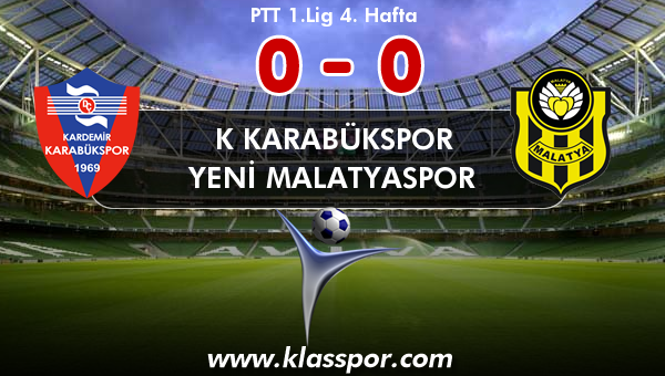 K Karabükspor 0 - Yeni Malatyaspor 0