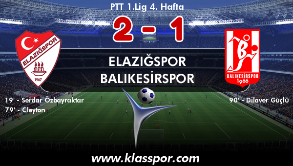 Elazığspor 2 - Balıkesirspor 1