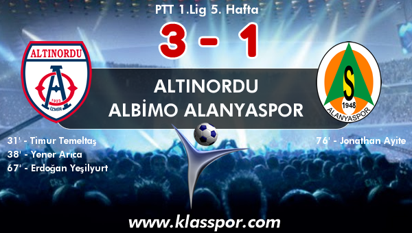 Altınordu 3 - Albimo Alanyaspor 1