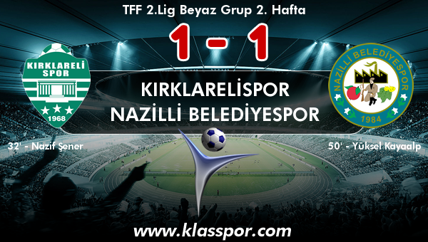 Kırklarelispor 1 - Nazilli Belediyespor 1