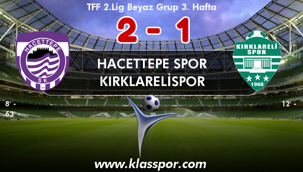 Hacettepe Spor 2 - Kırklarelispor 1