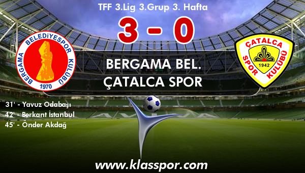 Bergama Bel. 3 - Çatalca Spor 0