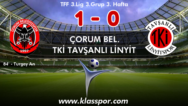 Çorum Bel. 1 - TKİ Tavşanlı Linyit 0