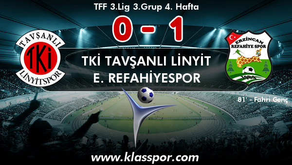 TKİ Tavşanlı Linyit 0 - E. Refahiyespor 1