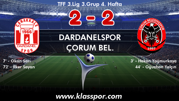 Dardanelspor 2 - Çorum Bel. 2