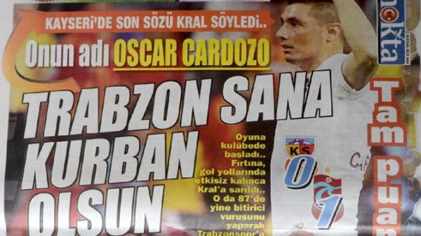 Trabzonspor'da Cardozo'ya övgü