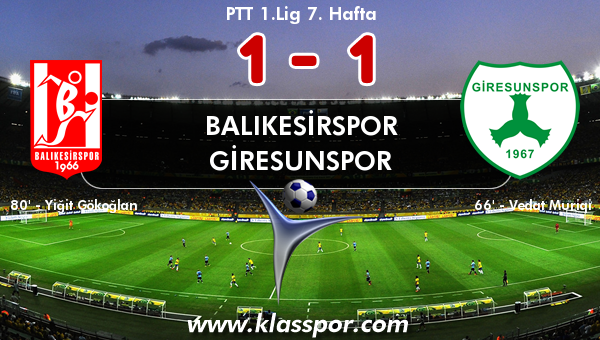 Balıkesirspor 1 - Giresunspor 1