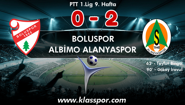 Boluspor 0 - Albimo Alanyaspor 2