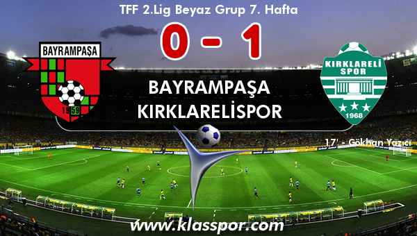 Bayrampaşa 0 - Kırklarelispor 1