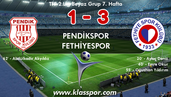 Pendikspor 1 - Fethiyespor 3