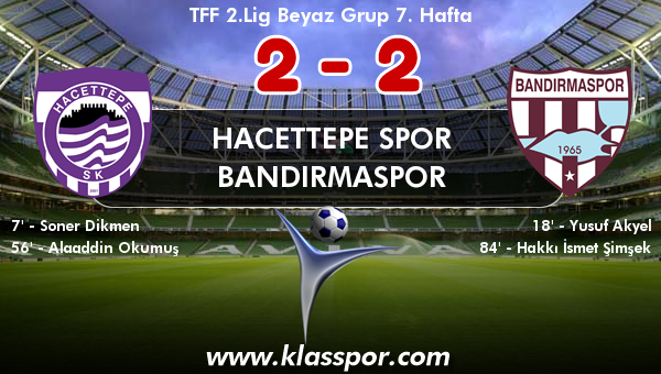 Hacettepe Spor 2 - Bandırmaspor 2