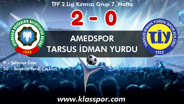 Amedspor 2 - Tarsus İdman Yurdu 0