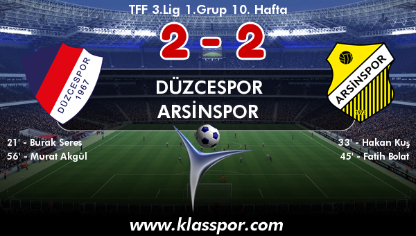 Düzcespor 2 - Arsinspor 2