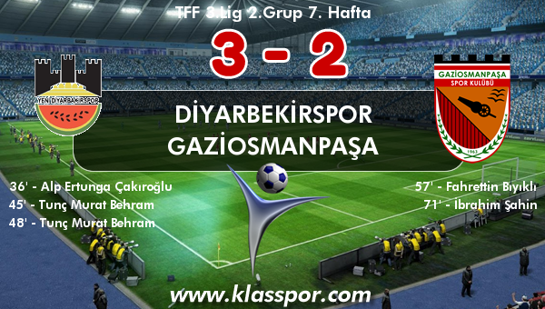 Diyarbekirspor 3 - Gaziosmanpaşa 2