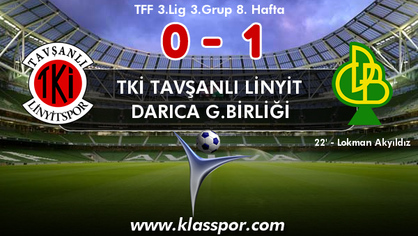 TKİ Tavşanlı Linyit 0 - Darıca G.Birliği 1