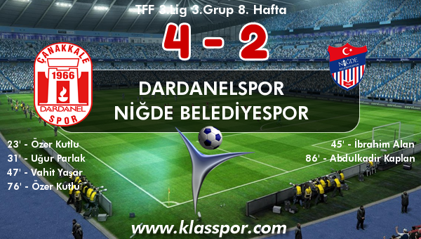 Dardanelspor 4 - Niğde Belediyespor 2