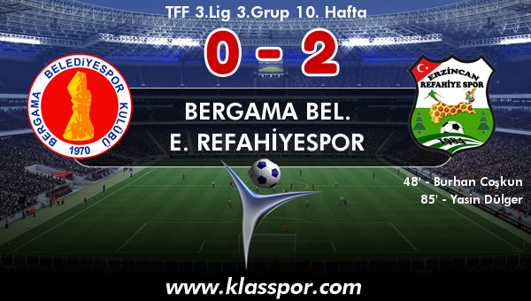 Bergama Bel. 0 - E. Refahiyespor 2