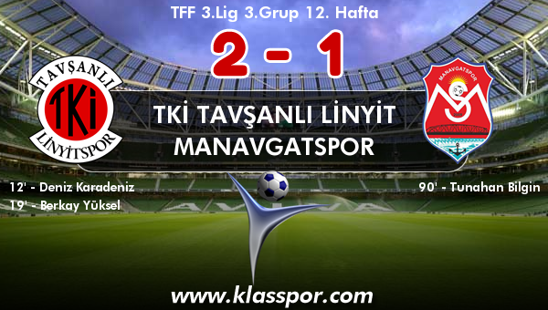 TKİ Tavşanlı Linyit 2 - Manavgatspor 1