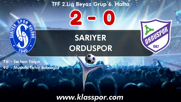 Sarıyer 2 - Orduspor 0