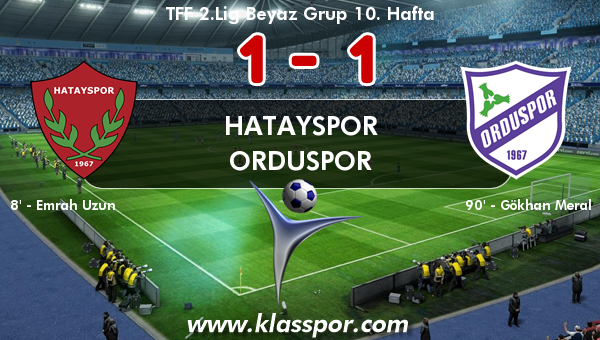 Hatayspor 1 - Orduspor 1