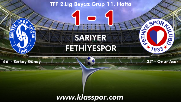 Sarıyer 1 - Fethiyespor 1