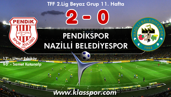 Pendikspor 2 - Nazilli Belediyespor 0