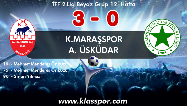 K.Maraşspor 3 - A. Üsküdar 0