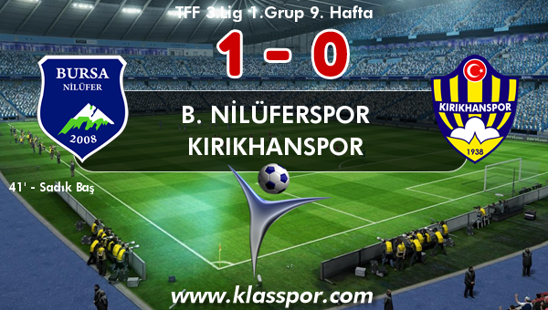 B. Nilüferspor 1 - Kırıkhanspor 0