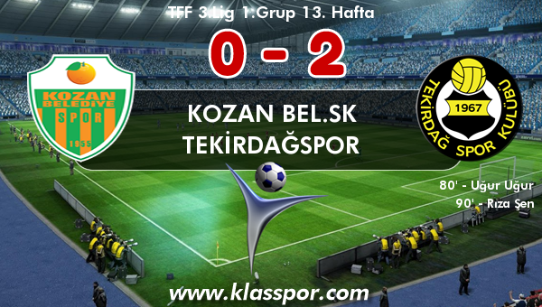 Kozan Bel.SK 0 - Tekirdağspor 2