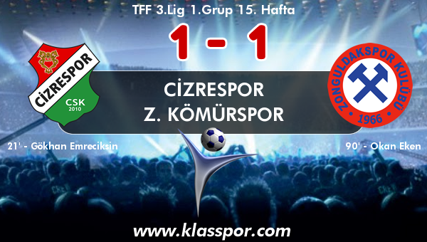 Cizrespor 1 - Z. Kömürspor 1