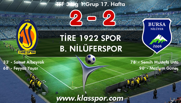 Tire 1922 Spor 2 - B. Nilüferspor 2