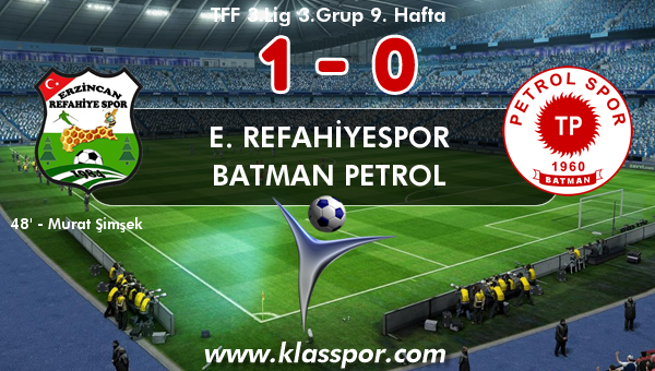 E. Refahiyespor 1 - Batman Petrol 0