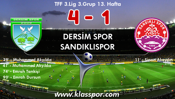 Dersim Spor 4 - Sandıklıspor 1