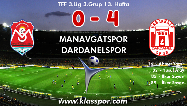 Manavgatspor 0 - Dardanelspor 4