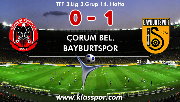 Çorum Bel. 0 - Bayburtspor 1