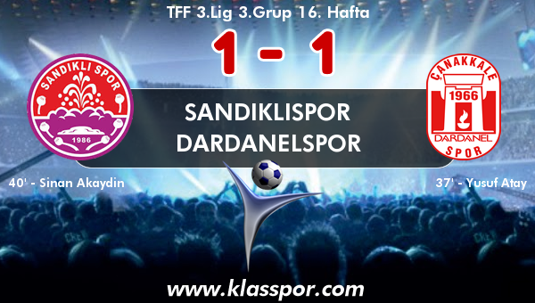 Sandıklıspor 1 - Dardanelspor 1