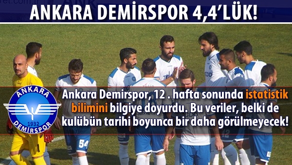 Ankara Demirspor tam anlamıyla 4,4'lük!