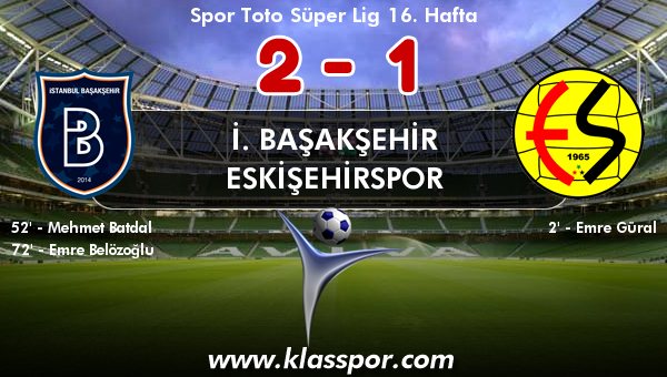 İ. Başakşehir 2 - Eskişehirspor 1