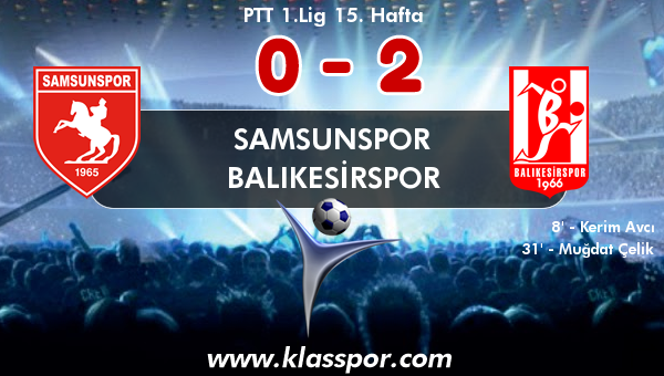 Samsunspor 0 - Balıkesirspor 2