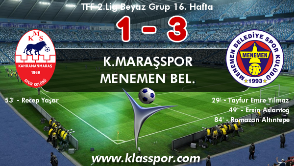 K.Maraşspor 1 - Menemen Bel. 3